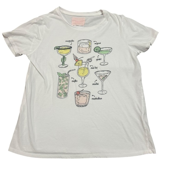 Ban.do• women’s white cotton cocktail T-shirt size medium - Picture 3 of 10